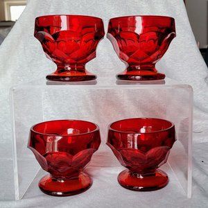 The cutest little goblets! (4) Georgian Ruby by Fenton. Sherbet/ice cream dish.